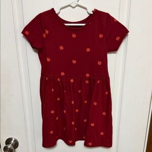 Cat & Jack Red Dress with Apple Print
